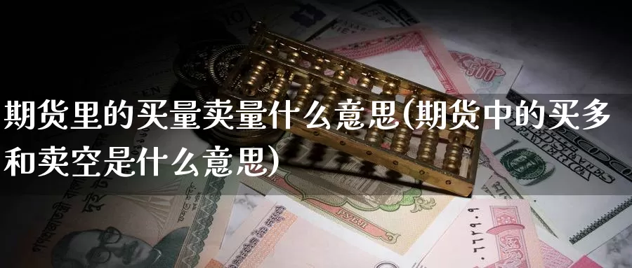 期货里的买量卖量什么意思(期货中的买多和卖空是什么意思)_https://qh.wpmee.com_黄金期货_第1张