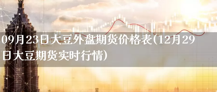 09月23日大豆外盘期货价格表(12月29日大豆期货实时行情)_https://qh.wpmee.com_原油期货_第1张