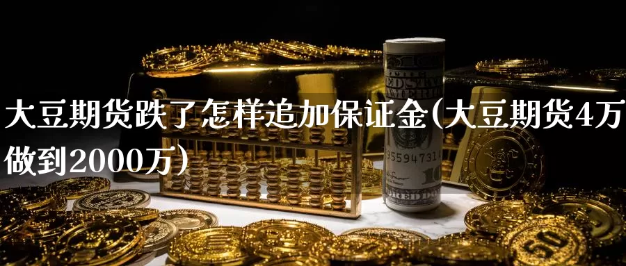 大豆期货跌了怎样追加保证金(大豆期货4万做到2000万)_https://qh.wpmee.com_期货科普_第1张